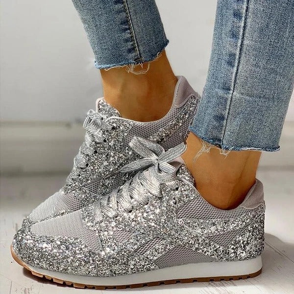 GlamStep – Stylische Damen Glitter Sneakers